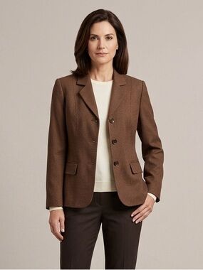 Le Suit‎ Classic Dark Brown Women's Blazer